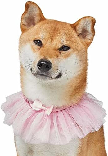 Blueberry Pet My Little Princess Adjustable Breakaway Dog Collar with Embroidered Mesh and Bowtie, Baby Pink, X-Small