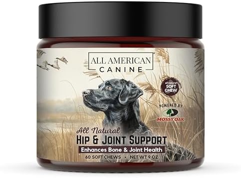 All American Canine Dog Hip & Joint Soft Chews, Glucosamine, 60 Count