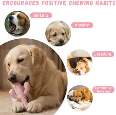 MewaJump Dog Chew Toys, Tough Rubber Dog Toys for Aggressive Chewers
