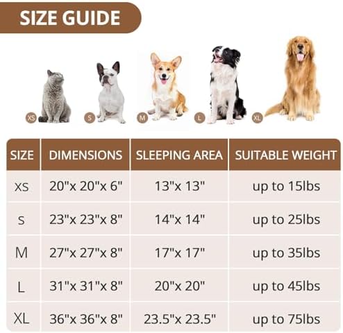 JOLLYVOGUE 31" Calming Donut Dog Bed, Smoke Brown
