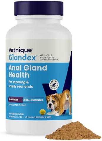 Vetnique Glandex for Dogs Anal Gland Powder, Scooting Fiber 4oz Pork Liver