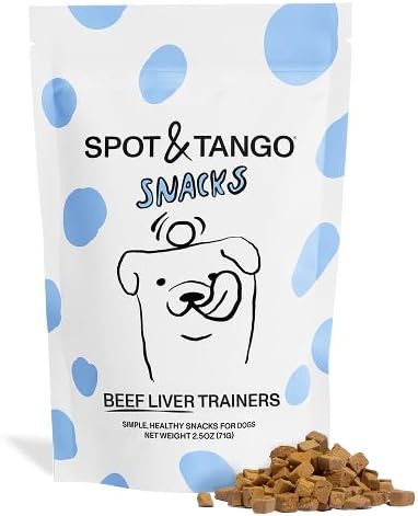 Spot & Tango Beef Liver Dog Training Treats - 100% Beef Liver, Freeze-Dried Dog Snack - Grain & Gluten-Free - for Small, Medium, and Large Dogs - for Puppies Through Seniors