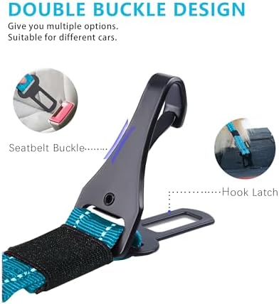AUBELL Dog Seat Belt for Car - Updated 3-in-1 Bungee, Blue