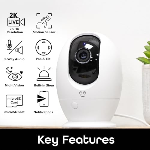 Geeni PetConnect Auto-Rotate Crystal-Clear 2K Quad HD Smart Pet Camera