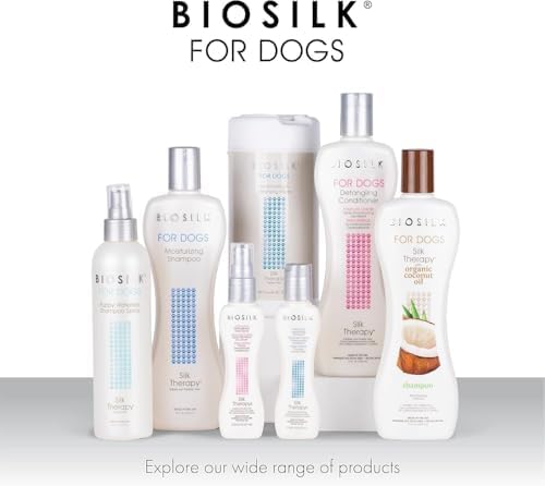BioSilk for Dogs Silk Therapy Detangling Dog Shampoo, 12 Fl Oz, 2-Pack | Coconut oil and silk proteins, dematting formula, paraben-free, pH balanced for all coats