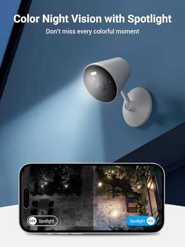 Rocktone 5G & 2.4G Indoor/Outdoor Security Camera for Home, Baby/Elder/Dog/Pet Camera with Phone App, WiFi Camera w/Spotlight Color Night Vision 2-Way Audio