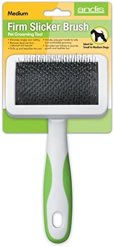 Andis 65705 Stainless-Steel Slicker Brush for Dogs and Cats, Medium, Green
