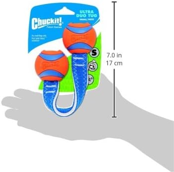 Chuckit! Ultra Duo Tug Toy, Small Indoor and Outdoor for Dogs 0-20 Pounds | Also Doubles as a Dog Ball