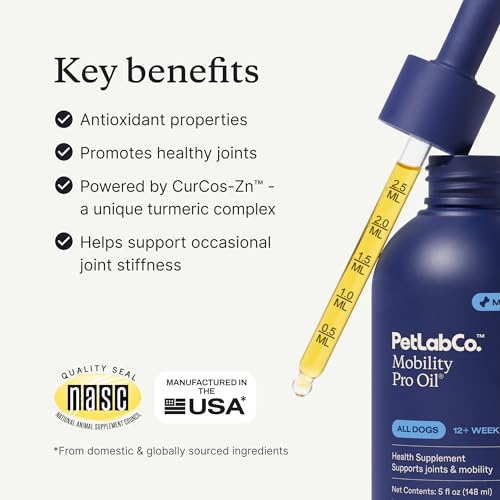 PetLab Co. Mobility Pro Oil for Dogs, Curcumin Joint Oil