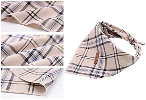 Lionet Paws Dog Bandana Washable Cotton Handkerchief Scarf Triangle Bandana for Small Medium Large, Large (Pack of 1), Small, Grey