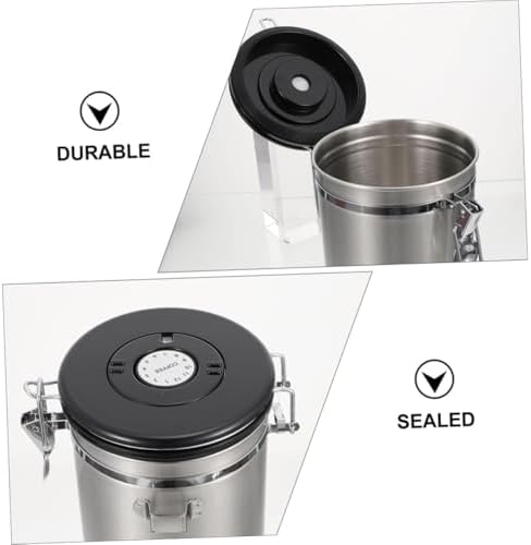 UPKOCH Sealed Pet Food Storage Container for Cat and Dog with Stainless Steel Spoon 1.8l Airtight Sealed Jar Sturdy Food Storage Jar for Pet Snacks