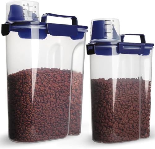 TIOVERY Dog Food Storage Container, 2-Pack, 7 Lbs, Blue