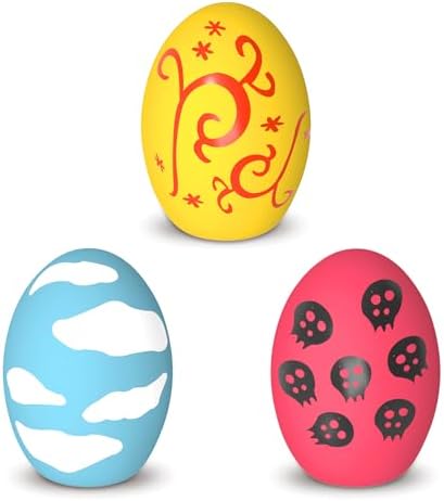 Dog Toys, Squeaky Latex Rubber Bouncy Balls, Squeaky Egg Dog Toys Balls, 3 Pack Interactive Squeak Dog Toy Set for Medium Large Breeds Dogs (3 Pack-A, Large)