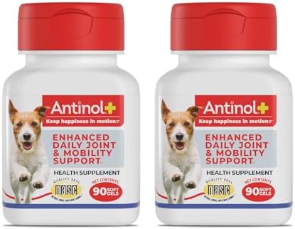 Antinol Plus Mobility Hip & Joint Supplement for Dogs, 180 Soft Gels