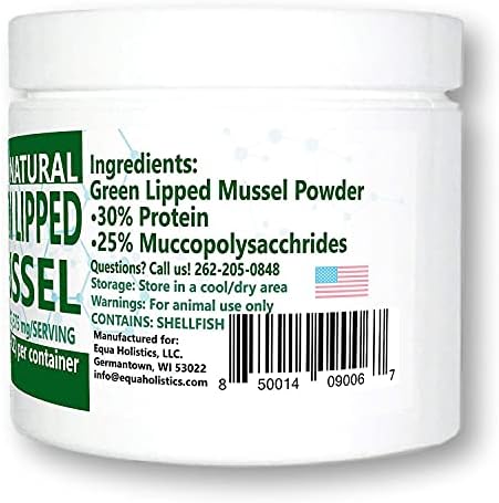 Green Lipped Mussel Powder for Dogs, All-Natural Hip & Joint Support Dietary Supplement Formula for Dogs (120 Servings)