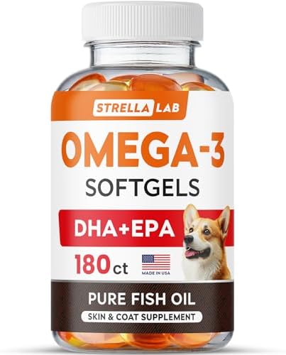 Omega 3 Fish Oil Pills for Dogs - EPA+DHA Fatty Acids Softgels,Vet-Approved