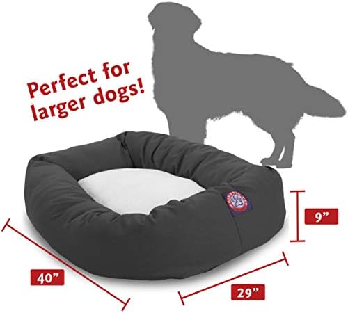 Majestic Pet Sherpa Calming Dog Bed, 40 Inch Large, Washable, Gray
