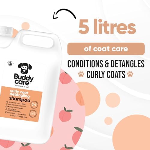 Curly Coat Dog Shampoo by Buddycare | Deep Cleansing Shampoo for Dogs | Fresh Scented | with Aloe Vera and Pro Vitamin B5 (169.07oz)