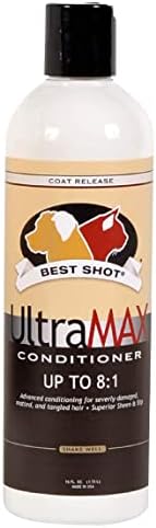 Best Shot UltraMAX Pro Conditioner, Detangling, and Hydrating Conditioner, Coat Release Technology, Sweet Pea Essence, 17 Oz.