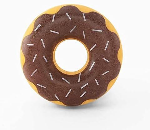 ZippyPaws ZippyTuff Dog Chew Toy Puppy Teething Toys - Chocolate Donut | Durable Rubber Chew Ring Toy, Tough & Squeaky Toys for Small, Medium, & Large Dogs, Flexible TPR Material