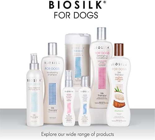 BioSilk for Dogs Silk Therapy Detangling Conditioner, 12 Fl Oz | Smooths knots and tangles for soft, manageable coats, supports routine grooming and brushing