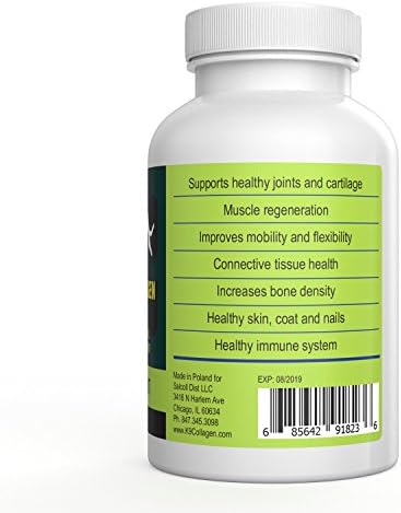 Salcoll K9 Collagen Hip & Joint Supplement for Dogs - Supports Healthy Joints Cartilage & Skin Vitamins for Dogs - Aids Muscle Regeneration Boosts Collagen Production for Better Overall Health