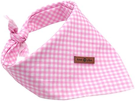 Lionet Paws Dog Bandana Washable Cotton Handkerchief Scarf Triangle Bandana for Small Medium Large, Large (Pack of 1), Small, Pink