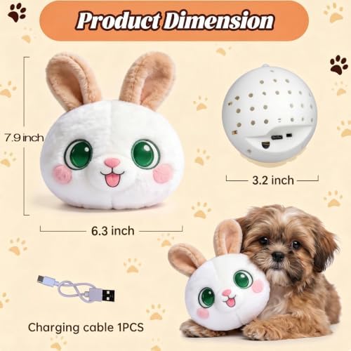 Interactive Dog Toy, 3 Modes Bouncing Talking Squeaky Dog Toy(Rabbit) | Cozisvoker Electric moving dog toy with Automatic Bouncing, Singing and Recording Functions for Small Medium Large Dogs