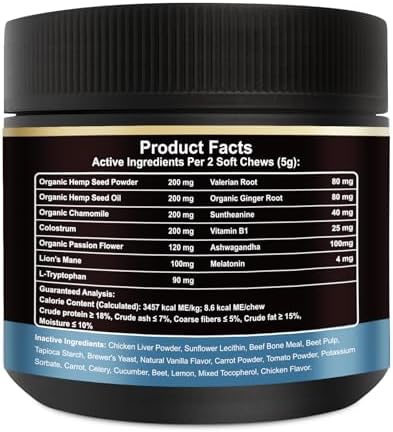 Noble Beast Dog Hemp Calming Chews, Melatonin, 120-Pack, 120 Count