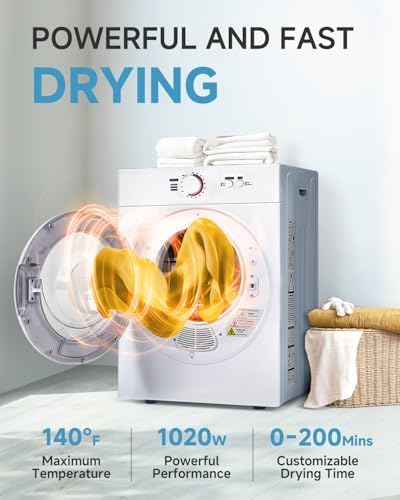 Feelfunn 1020W Portable Clothes Dryer with 4 Automatic Drying Modes