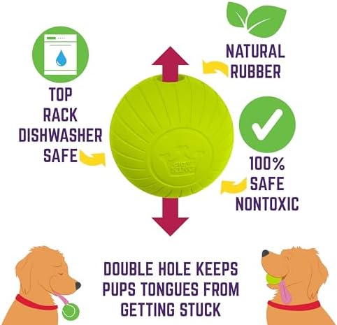 Chew King by Mammoth Supreme Rubber Dog Fetch Balls (8-Pack), Durable 3” Natural Rubber Balls with Safety Air Vent, High Bounce Fetch Toys for Aggressive Chewers, Launcher Compatible - Yellow