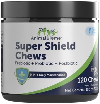 Animal Biome Dog Probiotic Soft Chews, Super Shield,120 Count, Trout Flavor