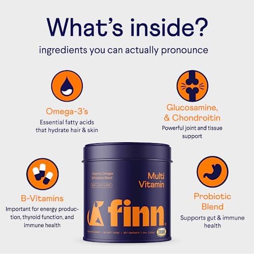 Finn All-in-1 Daily Multivitamin for Dogs - Probiotics & Omegas - 90 Ct
