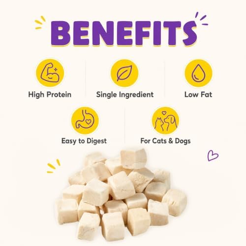 Freeze Dried Cat & Dog Treats, Healthy Chicken Cube Weight Control 5.3Ounce