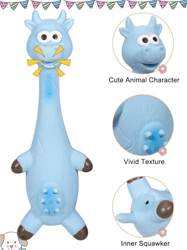 SCHITEC Squeaky Dog Toys, [2 Pack] Squawking Latex Toy with Interactive Squeaker, Squeak Rubber Duck Chicken for Medium Small Dogs