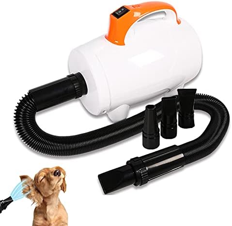 Dog Hair Dryer, Blower Grooming Dryer with Heater Dogs & Cats, High Velocity Dog Blow Dryer, Stepless Adjustable Speed, Reduce Noise, Heat Insulation