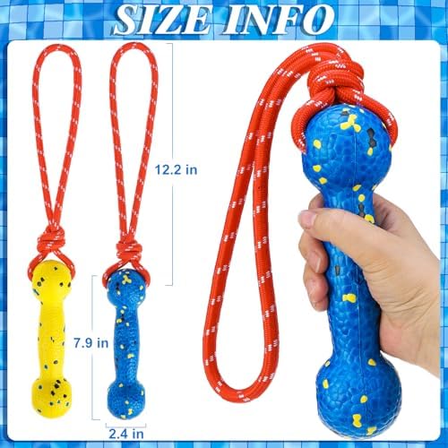 EXPAWLORER Floating Dog Toys 2 Pack, Durable ETPU Dog Water Toys with Rope, Interactive Pool Toy Dummy Bumper for Water Fetch Retrieving, Pool Beach Lake Fetch, Not for Aggressive Dogs