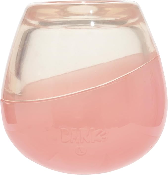 BarkBox Tipsy Rosé Dog Toy - Toy for Large Dogs | for Aggressive Chewers | Durable Treat-Dispensing Rubber | Puppy Teething Toys & Dog Toys to Keep Them Busy