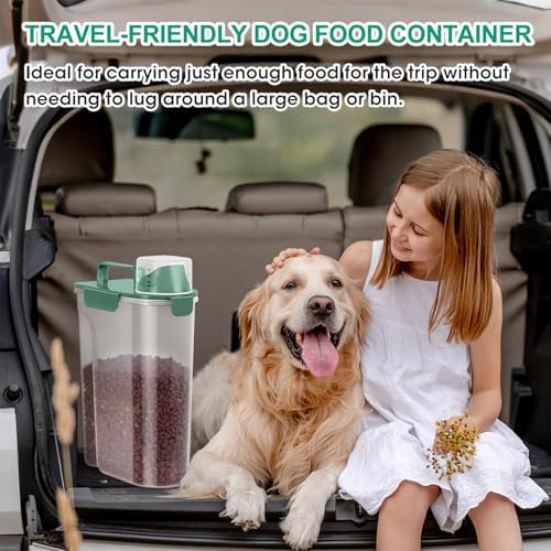 TBMax Cat Dog Food Storage Container 5 to 7 lbs, 7 lbs, Green
