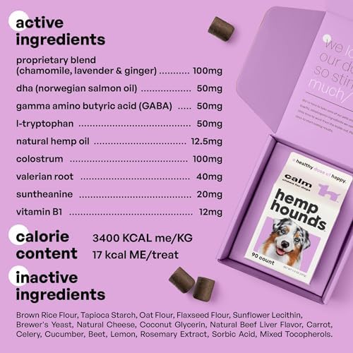 Hemp Hounds Melatonin Free Calming Chews for Dogs