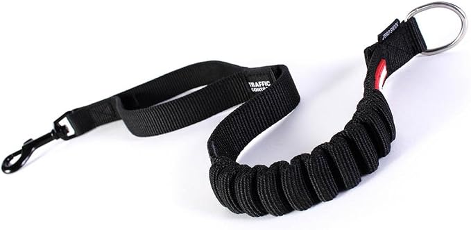 EzyDog Zero Shock Leash Extension, 24" Bungee Leash Extender - Black | Shock Absorbing Leash Extension, 24-Inch Length, Soft Touch Webbing, Traffic Control Handle, For Dogs That Pull
