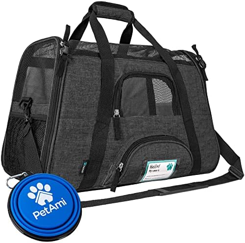PetAmi Airline Approved Pet Carrier, Cats & Small Dogs, Large, Heather Charcoal