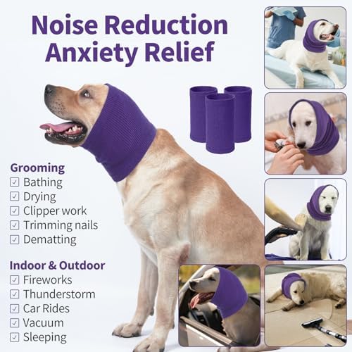 Nanaki Dog Hood Calming Ear Wrap,Quiet Dog Headband Dog Head Cover Snood | Dog Ear Fireworks Muffs, The Grooming and Force Drying Pet Ear Protector for Anxiety Relief Calming Dog Ear Covers for Noise
