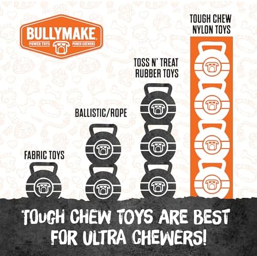 BULLYMAKE Tough Chew Horseshoe Dog Toy, Durable Nylon, Aggressive Chewers | Dog Chew Toy, Durable Nylon, Aggressive Chewers, Horseshoe Shape, Interactive Play, Power Chewers, Made in USA, Long Lasting