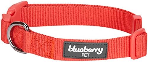 Blueberry Pet Bold Polka Dots Vivid Red Cotton Blend Neckerchief Scarf Bandana Adjustable Dog Collar, Medium, Neck 14.5"-20"