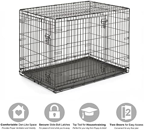 New World by Midwest 42-Inch Double Door Crate, for Large Breeds, 71-90 lbs