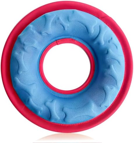 Dog Flying Disc, 9" Dog Flyer Toys for Medium/Large Dogs, Durable Nylon Fetch Toy for Easy Catch, Floats in Water & Safe on Teeth (Blue)