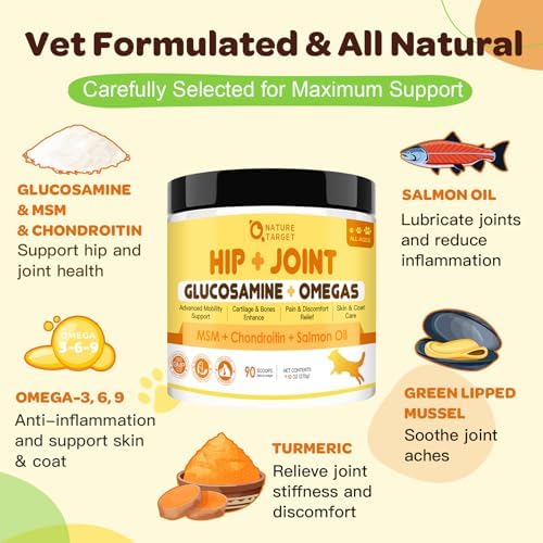 NATURE TARGET Glucosamine for Dogs Powder, Dog Vitamins Powder