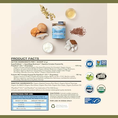 Badlands Ranch Super Gut Biotics Probiotic Supplement for Dogs, 30 Scoops