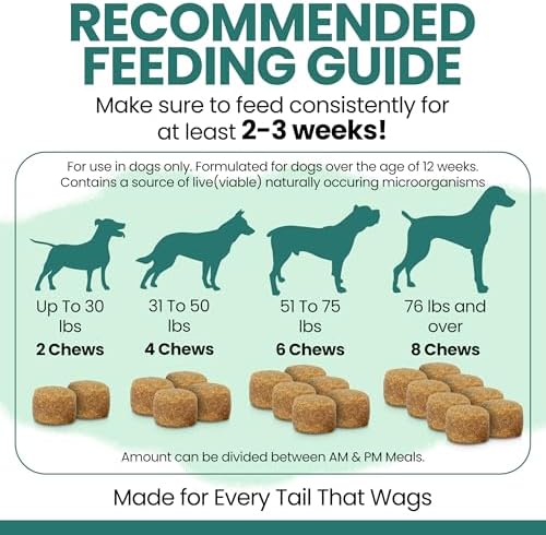 12-in-1 Dog Vitamin and Supplement Chews, 60 Ct - Senior and Puppy Vitamin | Glucosamine Chondroitin, Probiotics, Omega 3 - Hip & Joint, Skin & Coat, Immune, Digestive Support - Vitaminas Para Perros